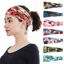 Elastic Wide Women Headband Flowers Print Turban Head Band Bohemian Yoga Bandage Bandanas HairBands Hair Accessories 2024 - buy cheap