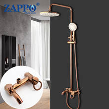 ZAPPO Luxury Rose Golden Shower Faucet Set Solid Brass Pink Gold Bathroom Bathtub Mixer Rainfall Spray Hand Shower Shower Facuet 2024 - buy cheap