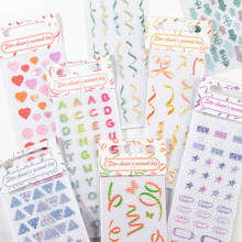 5 Sheets Ins Kawaii Alphabet Ribbon Series Stickers Scrapbooking DIY Diary Album Stick Label Korean Stationery 2024 - buy cheap