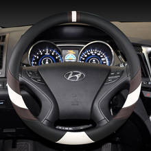Cubierta de volante de coche, 37 38cm 15 "para Hyundai ELantra/i35 Sonata/i45 Creta/ix25 Tuscon/ix35 Accent Verna Solaris Santa Fe 2024 - compra barato