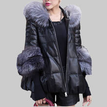 Lisa Colly-Chaqueta de piel de oveja para mujer, abrigo negro cálido, chaqueta de piel para Otoño e Invierno 2024 - compra barato