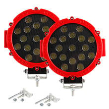 LED Work 51W 7inch Car Light Bar 12V 24V Offroad Round Red lightbar for Auto ATV UAZ SUV 4WD 4x4 Truck Tractor Offroad Spotlight 2024 - buy cheap