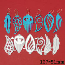 6pcs Feather Earring Metal Cutting Dies Crafts Eardrop Die Stencil For DIY Scrapbooking Paper/photo Cards Embossing Die 2024 - buy cheap