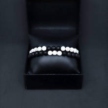 8mm Stone beads men bracelet 2pcs/set beaded bracelets for women pulseras mens accessories bileklik  erkek 2020 braccialetti 2024 - buy cheap