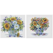 Sunflower vase patterns counted 11CT 14CT 18CT Cross Stitch Sets DIY Chinese Cross-stitch Kits Embroidery Needlework 2024 - buy cheap