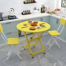 Mesa de jantar dobrável pequena para casa, mesa redonda simples e dobrável 2024 - compre barato
