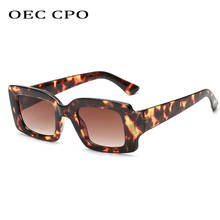 Oec óculos de sol cpo armação quadrada de leopardo, feminino, de marca, vintage, pequenos, punk, uv400 2024 - compre barato