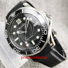 Relógio masculino automático 41mm, mostrador preto em borracha preta indicador de data com pulseira de borracha 2024 - compre barato