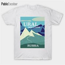 Camisa de algodão masculina verão t camisa ural montanhas rússia camiseta ural montanhas rússia paisagem viajar poster. Homem shubuzhi 2024 - compre barato