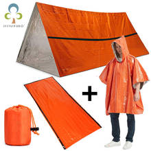 2pcs/set Emergency Sleeping Bag & Raincoat First Aid Sleeping Gears Thermal Waterproof Outdoor Camping Hiking Sun Protection ZXH 2024 - buy cheap