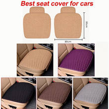 Linen Fabric Car Seat Cover Four Seasons Front Rear Flax Cushion Breathable Protector Mat Pad Auto Accessories Universal 2024 - buy cheap