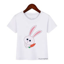 Camiseta desenhos de coelho unissex, camiseta estilosa de verão para meninos e meninas 2024 - compre barato