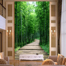 Custom 3D Photo Wallpaper Green Bamboo Forest Small Road Living Room Entrance Corridor Decoration Wall Painting Mural Wall Paper 2024 - buy cheap