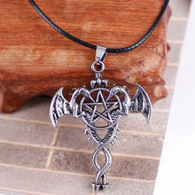 Anime Steampunk Black Deacon Necklaces For Men Boys Pentagram Pterosaur Kuroshitsuji Necklaces Cool Jewelry Gifts 2021 2024 - buy cheap