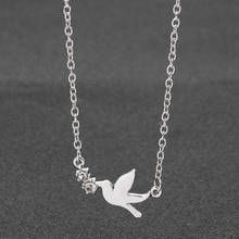 Simple New Fashion Necklace Peace Dove Pendants Silver Color Women Men Colar Gift Jewelry Choker Necklace for Women 2024 - buy cheap