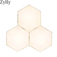 Led toque quantum lâmpada de parede led modular contrsensitive iluminação hexagonal lâmpadas noite luz magnética decoração parede lampara 2024 - compre barato