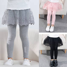 2021 Cotton Baby Girls Leggings Lace Princess Skirt-pants Spring Autumn Children Slim Skirt Trousers for 2-7 Years Kids Clothes 2024 - buy cheap