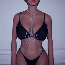 Unique Rhinestone Body Harness Fashion Lingerie Jewelry for Women Sexy Body Chain Multi Layer Tassel Bra Harness Jewellery 2024 - buy cheap