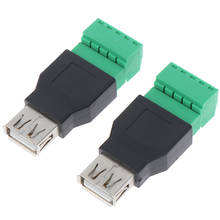 Conector adaptador de Terminal de enchufe de escudo de tornillo USB hembra a 5P, 1 unidad 2024 - compra barato