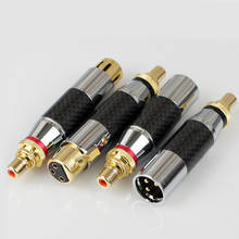 Conector rca para xlr 3 pinos, conector de fibra de carbono e latão, conectores de alto-falante, macho fêmea, conversor de 3 pinos, microfone, cabo xlr 2024 - compre barato