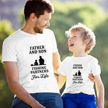 1 Pcs Fishing Partners for Life T-shirt Father and Son Family Matching Tees Fashion Short Sleeve T Shirts Dad Harajuku Clothes 2024 - buy cheap