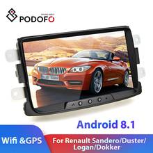 Podofo-reproductor Multimedia con GPS para coche, Radio con Android 8,1, 2 Din, 8 pulgadas, WIFI, autorradio, para Renault Sandero/Duster/Logan/Dokker 2024 - compra barato