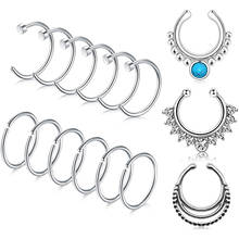Fake Nose Ring Hoop Stainless Steel Nose Rings Tragus Helix Piercing Jewelry Nose Piering Body Jewelry 2024 - buy cheap
