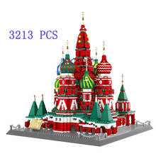 3213 PCS Wange Architecture Saint Basil's Vasily Cathedral bricks Model building blocks world famous Moscow city creative expert 2024 - buy cheap