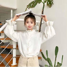 White Blouse Women Shirts Harajuku Clothes Womens Tops and Blouses All Match Flare Sleeve Korean Style New Fashion Ulzzang Chic 2024 - buy cheap