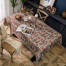 Mantel de Jacquard de Color americano, mantel grueso con patrón de doble cara, estilo bohemio geométrico, para mesa de fiesta 2024 - compra barato