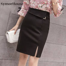 Plus Size Women Office Skirts S-5XL Fashion High Waist Women Bodycon Pencil Skirt Open Slit Ol Skirt Stretch Fabrics Slim Skirt 2024 - buy cheap