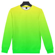 Moletom verde com capuz 3d dos homens, blusão personalizado colorido gradiente sem capuz cor sólida masculino arco-íris homens/mulheres 2024 - compre barato