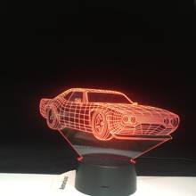 3D светодиодный ночник в форме автомобиля, меняющий цвета, визуальный светильник для транспортного средства, настольная лампа, спальное освещение, домашний декор, подарки 1461 2024 - купить недорого