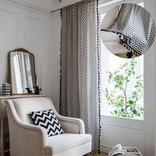 Cortinas de linho estilo americano para cozinha, cortinas de algodão para sala de estar, de estudo, quarto, com borla, tratamento para janela de cozinha 2024 - compre barato