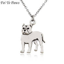 Cute Cartoon Pit Bull & Staffordshire Bull Terrier Dog Charms Pendant Necklaces for Women Girls Party Gift Stainless Steel Chain 2024 - buy cheap