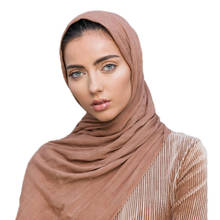 Bufanda arrugada de 100% rayón para mujer, Hijabs musulmanes plisados de algodón, para la cabeza diadema, 180x95cm, 10 unids/lote, venta al por mayor 2024 - compra barato