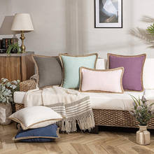 Fundas de almohada Vintage de arpillera, 30x50/45x45cm, funda de almohada de lino recortada, para sofá, coche, sofá cama 2024 - compra barato
