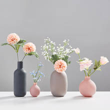 Vaso de flores moderna para decoração, acessórios de decoração para casa, vaso de cerâmica, pequeno, sala de estar, decoração de escritório 2024 - compre barato