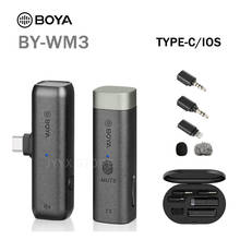 BOYA-Sistema de Mini micrófono inalámbrico BY-WM3, 2,4 GHz, para iPhone, Android, Smartphones, tabletas, DSLR, micrófono de grabación de vídeo 2024 - compra barato