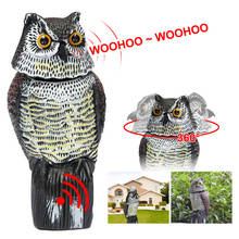 360 Degrees Bird Scarer Rotating Head Sound Owl Bird Scarecrow Fake Awl Statue Garden Decor Protection Repellent Pest Repellent 2024 - buy cheap