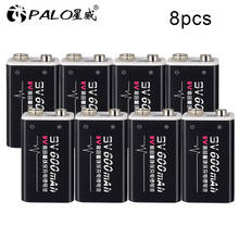 PALO 9V Li-ion battery 8pcs Lithium Rechargeable Batteries 6f22 bateria For Electronic Smoke Guitar RC Drone Accessories toys 2024 - buy cheap