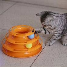 Новый кошка игрушка Веселая башня треков диска кошка игрушка для трека обучение интеллекта для аттракционов игрушка для кошек, игрушки для кошек котенок 2024 - купить недорого