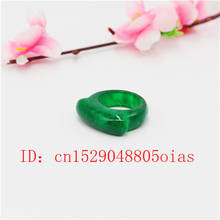 Natural Green Jade Ring Chinese Jadeite Amulet Fashion Charm Jewelry Carved Crafts Gifts for Women Men 2024 - buy cheap