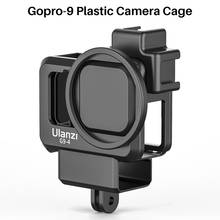 Gaiola de plástico para câmera gopro hero 9, acessório para câmera com sapato frio e microfone, cor preta 2024 - compre barato