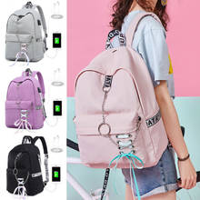 2019 New Waterproof Backpack Women School Bags for Girl USB Charge Nylon Fashion Female Travel Laptop Casual Bagpack 2024 - buy cheap