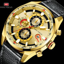 MINIFOCUS Luxury Brand Men Watch Fashion Waterproof Quartz Watches Leather Strap Chronograph Date Analog Clock Relogio Masculino 2024 - buy cheap