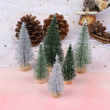 7/9cm árvore de natal mini pinheiro com base de madeira diy início mesa início decoração miniaturas 2024 - compre barato