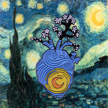 The Starry Night Heart Vincent Van Gogh Painting Art Enamel Pin Tattoo Romantic Goth Badge Brooch 2024 - buy cheap