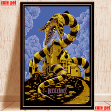 Diy pintura de diamante Castillo de serpiente animal punto de cruz 5D taladro redondo cuadrado completo mosaico bordado venta costura decoración del hogar 2024 - compra barato