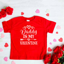 Valentine's Day Kids Girls Fashion Tshirt Daddy Is My Valentine Funny Short Sleeve Toddler Girl T-shirt Tops Cute Party Wear 2024 - buy cheap